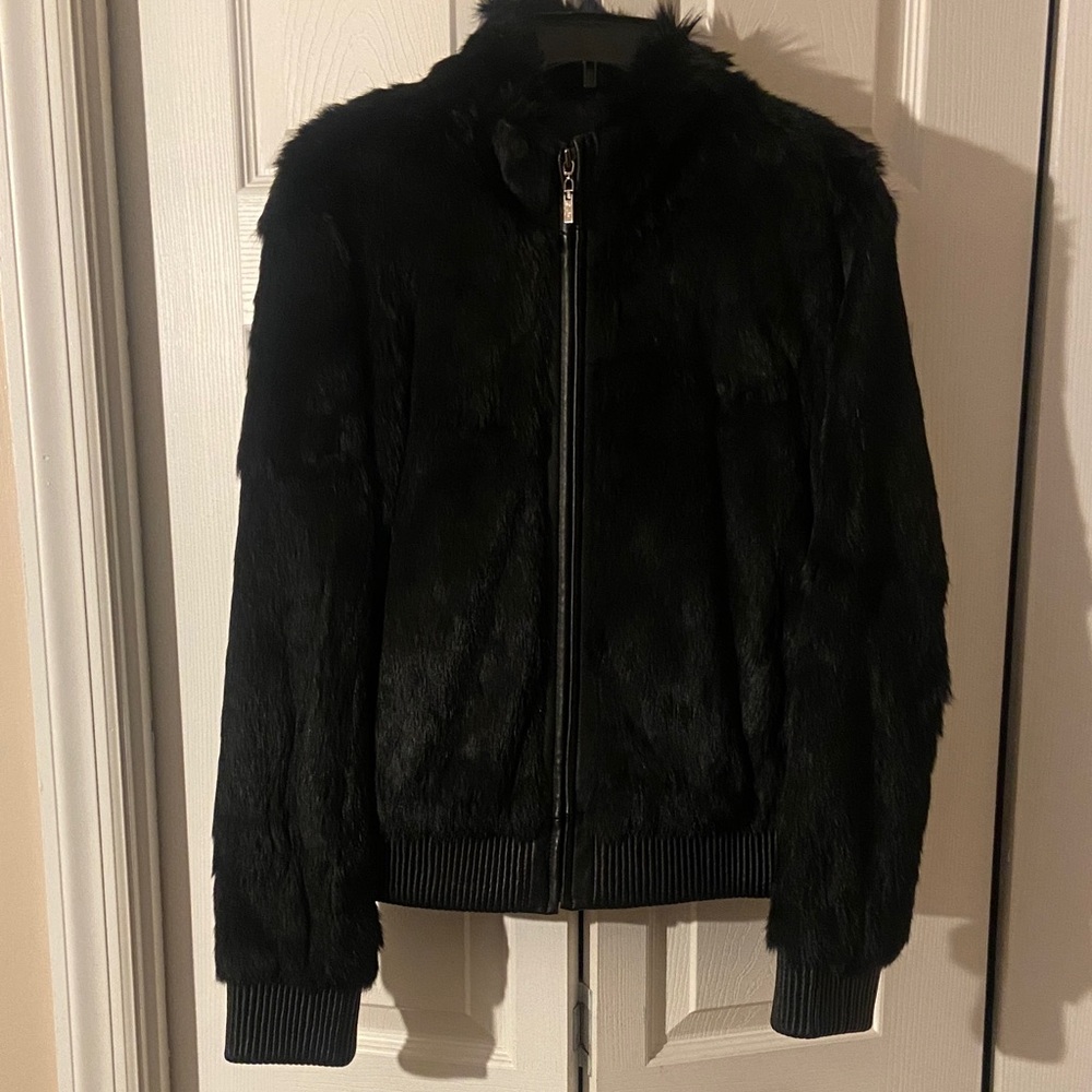 Black Faux Fur Coat